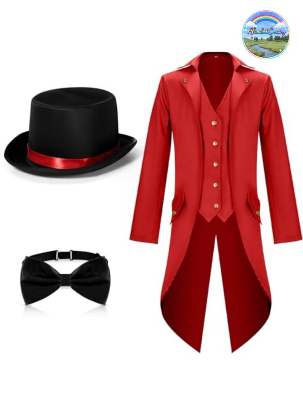Steampunk Tailcoat Costume Set Top Hat Bow Tie Victorian Men's